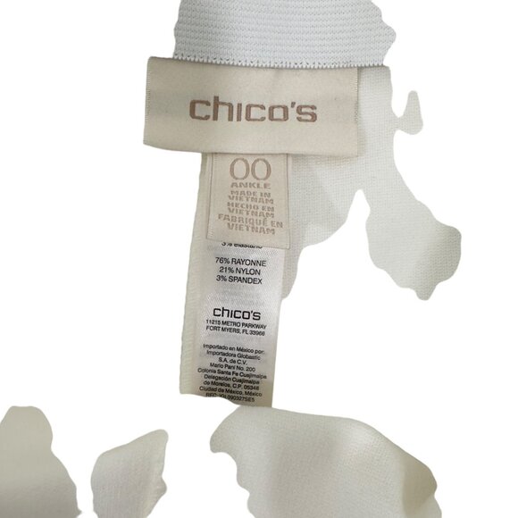 Chico's Women's Off White Slim-Fit Ankle Pants Size 00 Stretch Pull On Casual - Picture 8 of 13